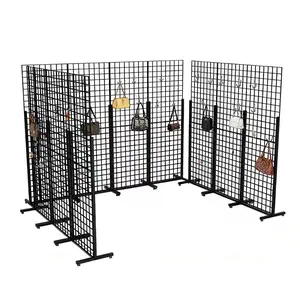 FixtureDisplays® Metal Stand Gridwall Display Sturdy Metel Wire Merchandiser Rack Floor Stand (10054+15809) x 10PK