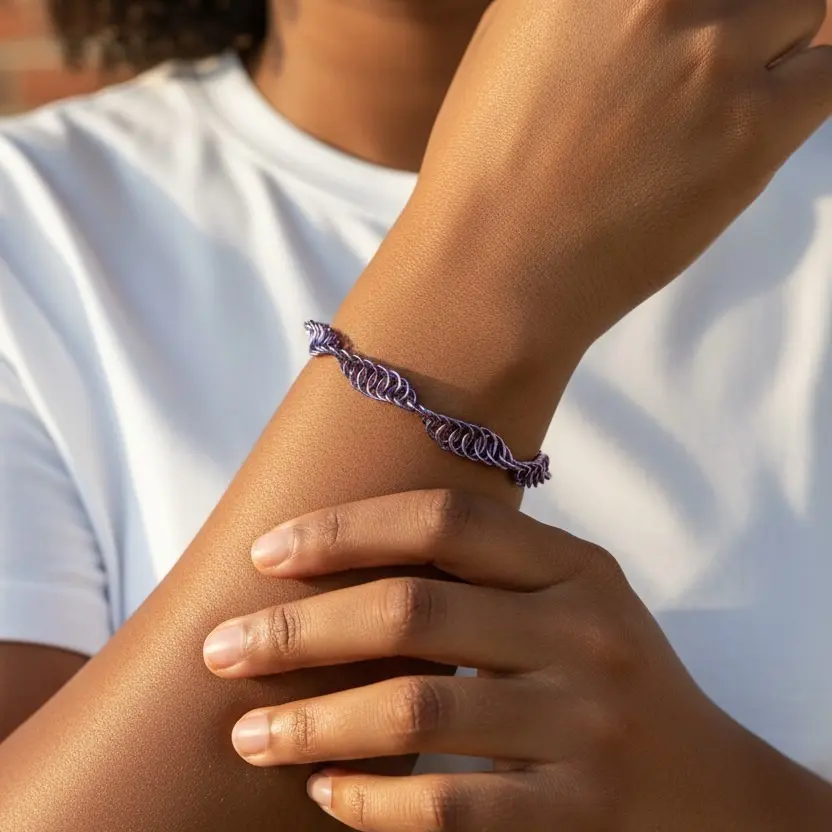 Snerill | Spiral Weave Chainmail Bracelet | Colored Aluminum