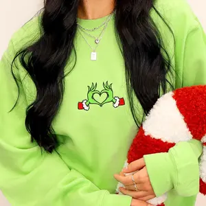 Embroidered Christmas Movie Sweatshirts Classic Womenswear Soft Long Sleeve Multicolor Crewneck for Winter Casual Everyday Wear