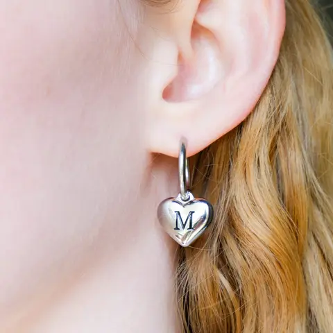 Initial Heart Earrings