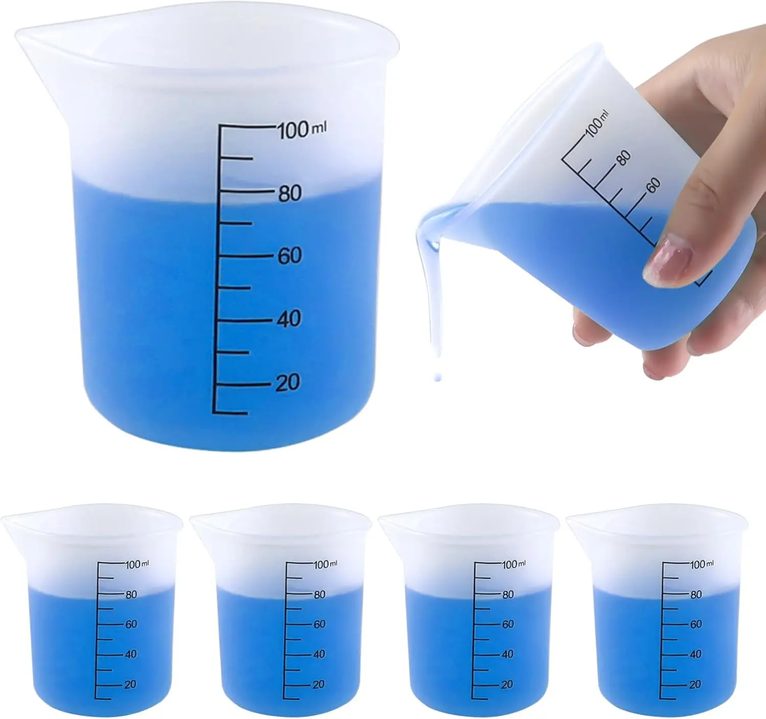 4 Pack   Measuring Cups,100ml Laundry Detergent Dispenser,Liquid Measuring Cups for Laundry Room,Bathroom,Dormitory,DIY,Art & Craft