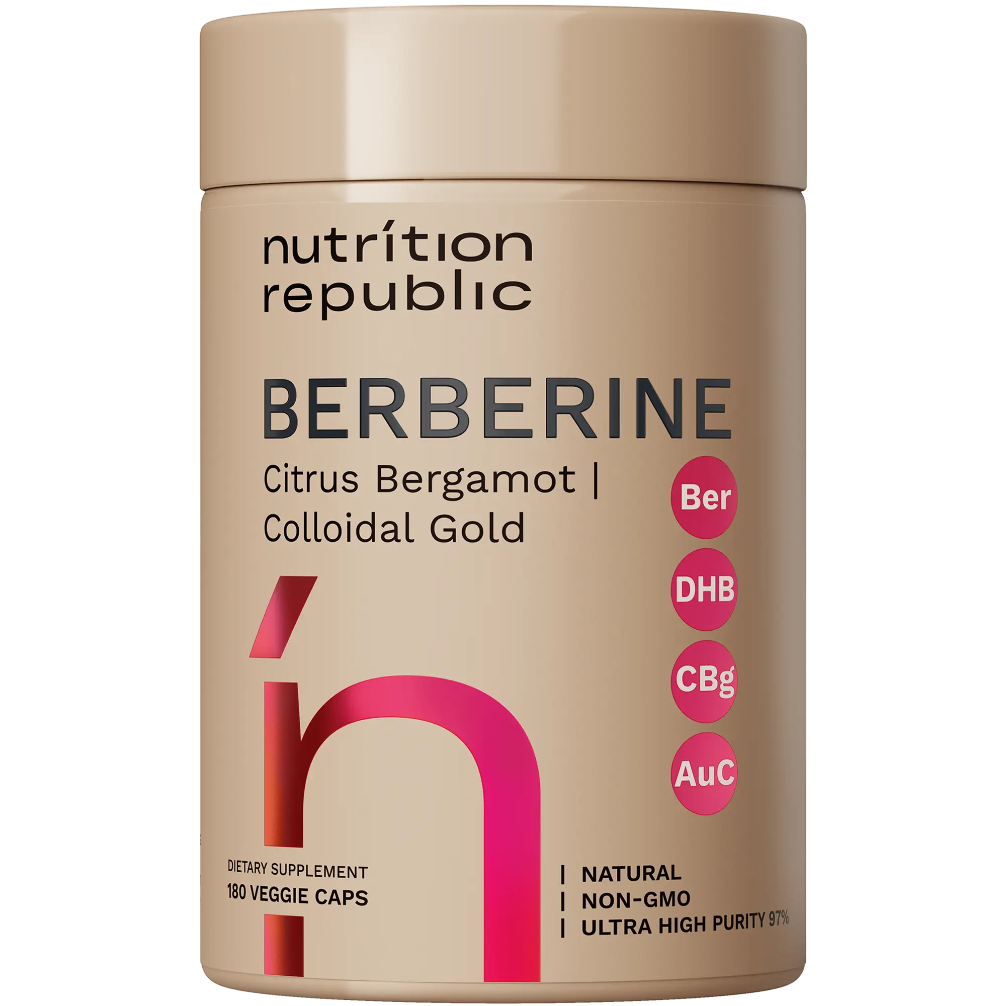 Nutrition Republic Berberine Supplement 1450mg,  Berberine Complex with Citrus Bergamot, Colloidal Gold & Berberine Hcl, Dihydroberberine Supplement