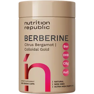 Nutrition Republic Berberine Supplement 1450mg,  Berberine Complex with Citrus Bergamot, Colloidal Gold & Berberine Hcl, Dihydroberberine Supplement