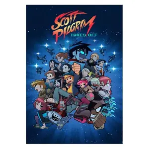1pc Scott Pilgrim Vintage 90s Aesthetic Canvas Wall Art Poster 12x18" - Unique Room Decor Collectible