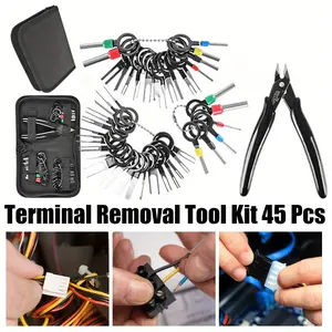 45 Pieces Terminal Pin Removal Kit: Depinning Electrical Connector Pin Extractor Tool Set for Automotive & Household Devices
