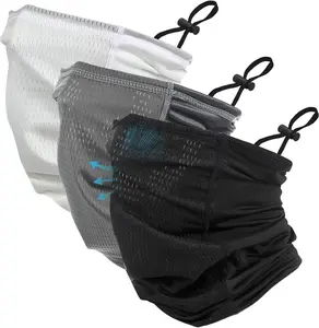 3 Pcs Adjustable Cooling Neck Gaiter Breathable Balaclava Black Neck Mask Strap Mesh Sun Scarf UV Protection Bandana Quick Drying Face Cover for Summer Men Women Outdoor Sports Cycling