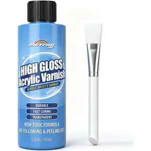 Gloss Varnish for Acrylic Painting Non-Yellow Non-Toxic Anti-Crazing High Gloss Clear Coat for Artwork for Pro & Hobby Artists