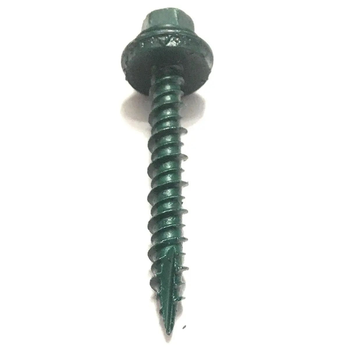 212 MAIN Metal-to-Wood Self-Drilling Roofing Screws (10x1.5in) - V-Neck Steel Head HWH, Corrosion Res., OSB/Post Frame Construction Use, Green, Pro-Stick Bit Included, Superior Holding Strength, 10 X 1.5 In, 2.5 Mils Of Powder With Chromate Sealer, Coatin