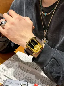 Men's Digital Watch, Trendy Casual Design, Daily Alarm Function, Waterproof Wristwatch, Metal Case, Analog-Digital Display, All Seasons Accessory