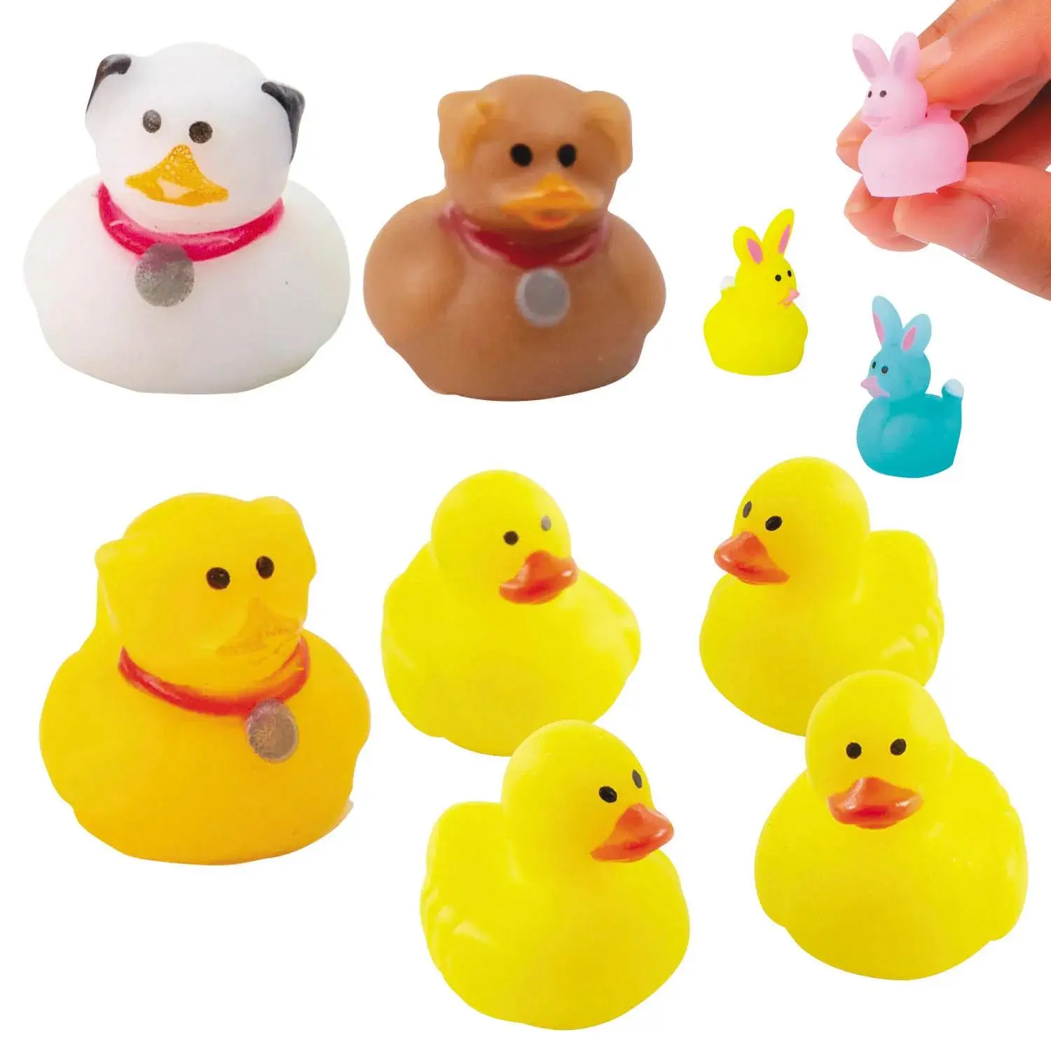Bulk Vinyl Micro Rubber Ducks Assortment - 72 Pc, Cute & Whimsical Figurines, Ideal for Party Game Prizes