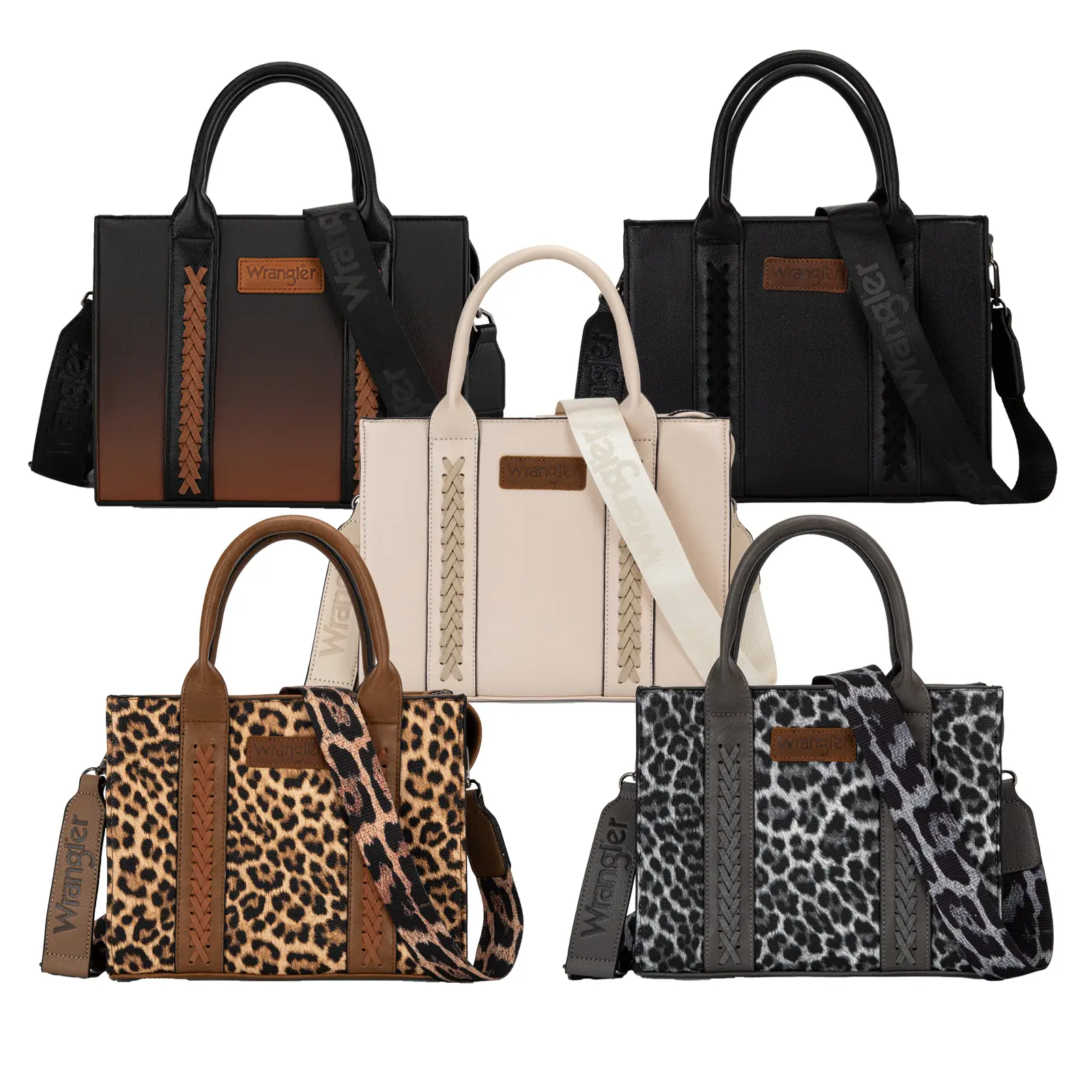 Wrangler Medium Tote Bag Top Handle Handbags Satchel Bag Women with Crossbody Strap