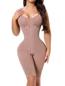 Women's Solid Color Front Hook & Eye Closure Shapewear Bodysuit, Body Sculpting Compression, Tummy Control Butt Lifting Shaper, Shapewear for Daily Wear