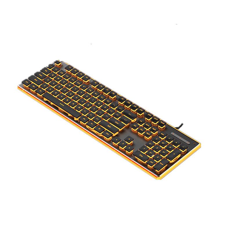 This keyboard is suitable for both office and leisure use, including a gaming keyboard (mouse included). It's ultra-thin and quiet, with RGB backlighting and full-key silent operation. Ergonomically designed for laptops and desktops.