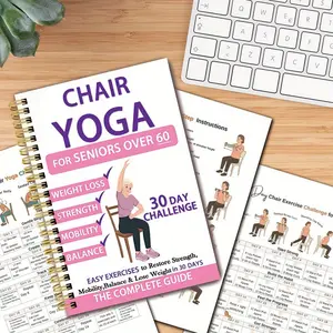 Senior Fitness Chair Exercise Book, Yoga CoiledRope Workout Guide, Elderly Health & WellnessTraining Manual, Home Gym Equipment Accessory
