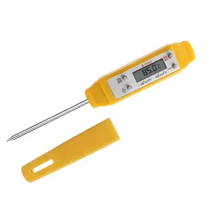 Meat Thermometer - Digital  Thermometer for Cooking Kitchen - Automatic Calibration Pen Style  Pocket Thermometer for Water Temperature, Barbecue (Yellow)