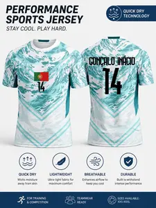 2026 Portugal National Team Soccer Jersey, Breathable Mesh Football T-Shirt, Quick-Dry Moisture-Wicking, Advanced Technical Knit Support Gear