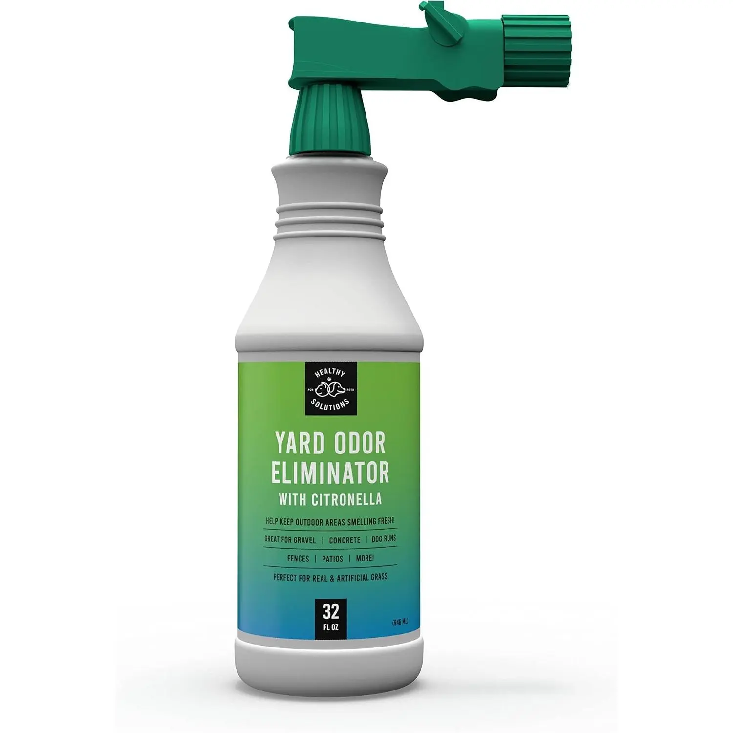 Yard Odor Eliminator for Dogs Plus Citronella - Outdoor Yard Deodorizer for Dog Urine & Poop - 32 fl oz Spray Eliminates Smell from Lawn and Yard - Use on Grass, Patios, Gravel, Concrete & More