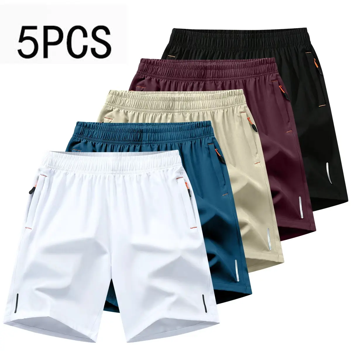 White + Lake Blue + Khaki + Wine Red + Black