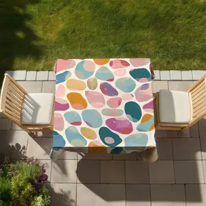 Conscious Sales C1TC58585LLGZ4 58 x 58 in. Dots & Bops Turquoise Indoor & Outdoor Tablecloth - Decor