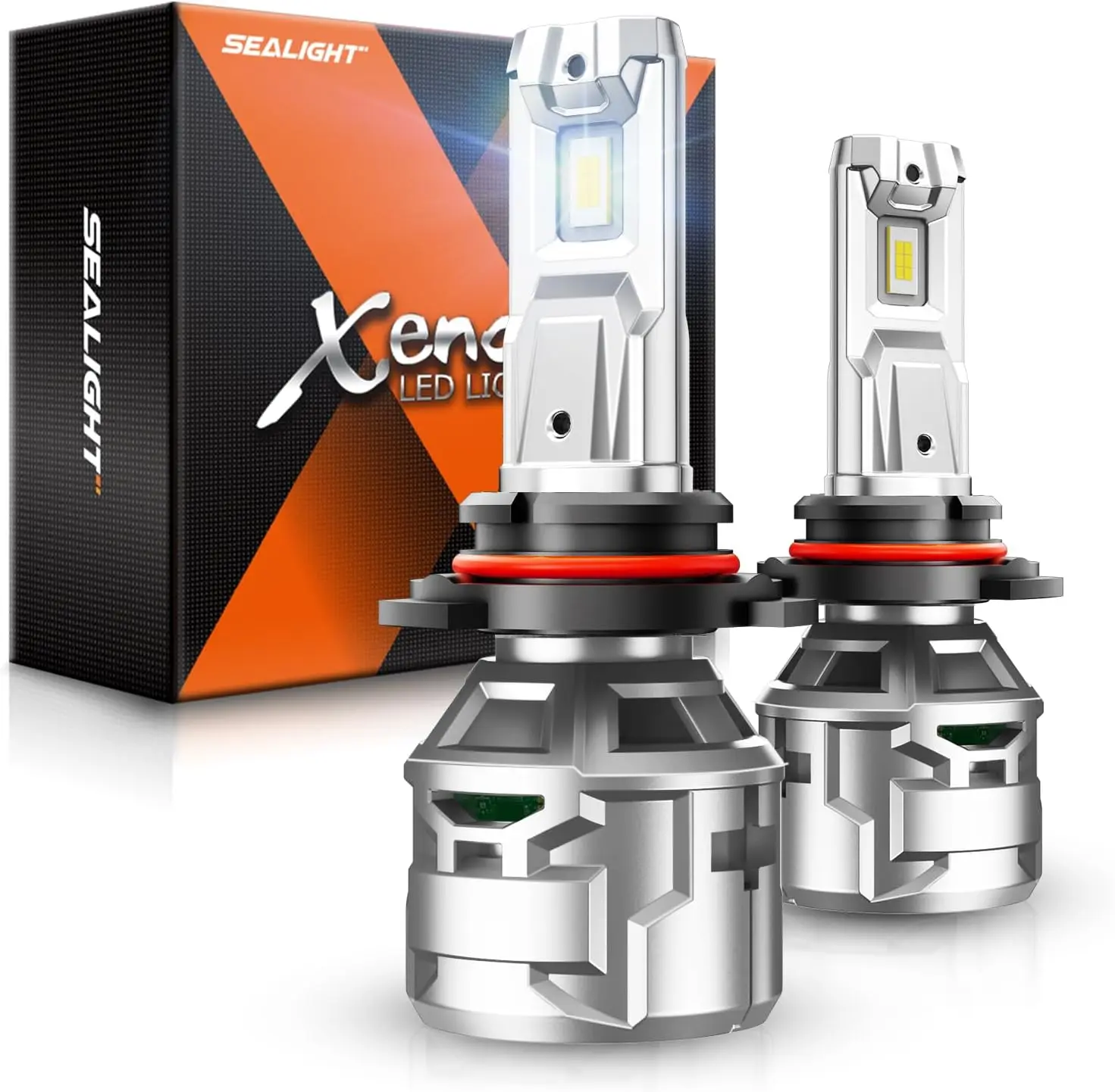 SEALIGHT 9005/HB3 30000 Bulbs, 6500K Cool White 9005 Fog Lights with 15000RPM Cooling Fan, 60,000-hour Ultra-long Lifespan, Plug-N-Play, Pack of 2