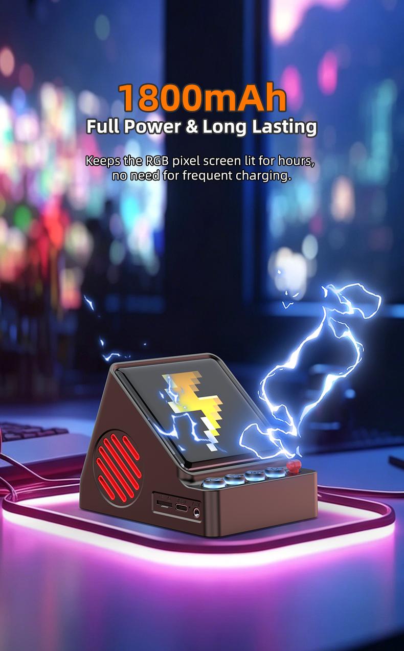 App Controlled Pixel Display Bluetooth Speaker, Vintage Retro 16X16 LED Panel, Custom DIY Pixel Art & Image Slideshow Desk Decor Speaker App Controlled Pixel Display Bluetooth Speaker, Vintage Retro 16X16 LED Panel, Custom DIY Pixel Art & Image Slideshow Desk Decor Speaker