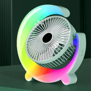 tamACX Powerful Rechargeable Cooling Fan with Colorful Light Desk