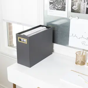 BLU MONACO Magazine Rack : Vegan Leather covered Wood Magazine Rack- Newspaper Holder - Magazine Basket Metal Organiser Console Wooden Console Wooden - 13.75" x 7.5" x 10.5"