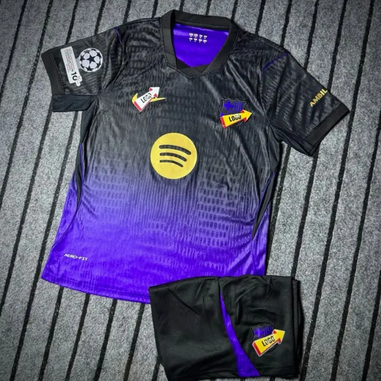 Barcelona 2026/27 Black Purple Away Soccer Jersey Set – Premium Breathable Football Kit for Men & Women