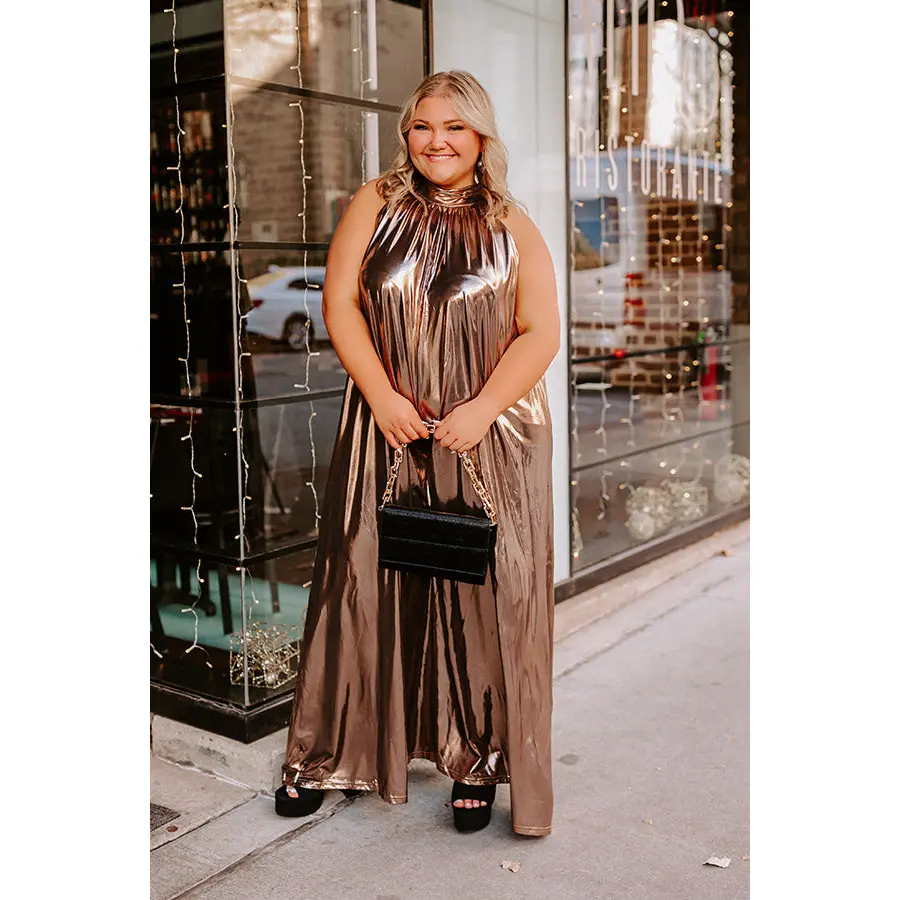 Amazing Views Metallic Jumpsuit Curves