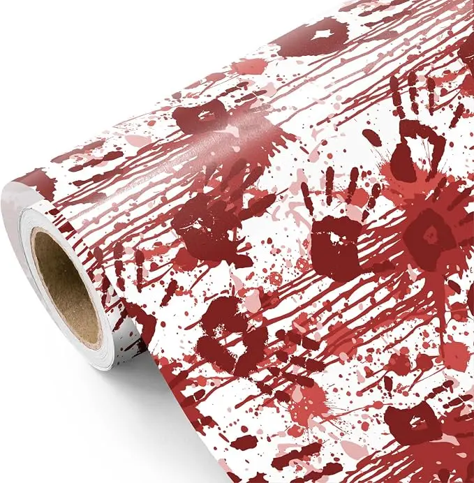 Halloween Horror Wrapping Paper, Creepy Gift Wrap, Spooky Halloween Party Wrapping Paper