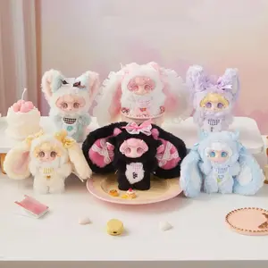 Mompop × Lilina Flower & Dream Series Plush Blind Box Charm, Cute Big Ear Hanging Doll with Display Ring, Adorable Gift for All Ages, Home & Bag Decor