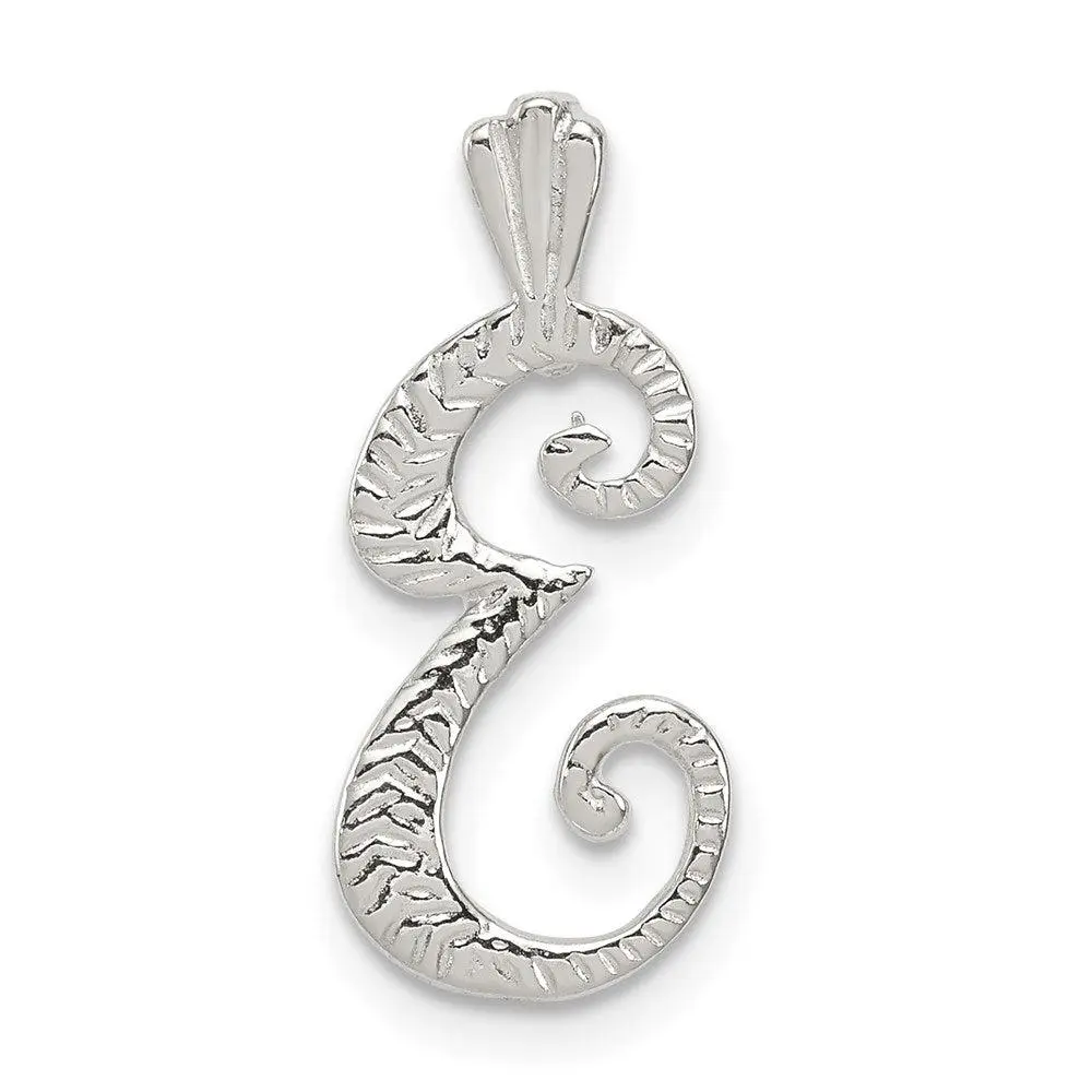 Sterling Silver Letter E Initial Chain Slide Necklace Personalized Gift Women