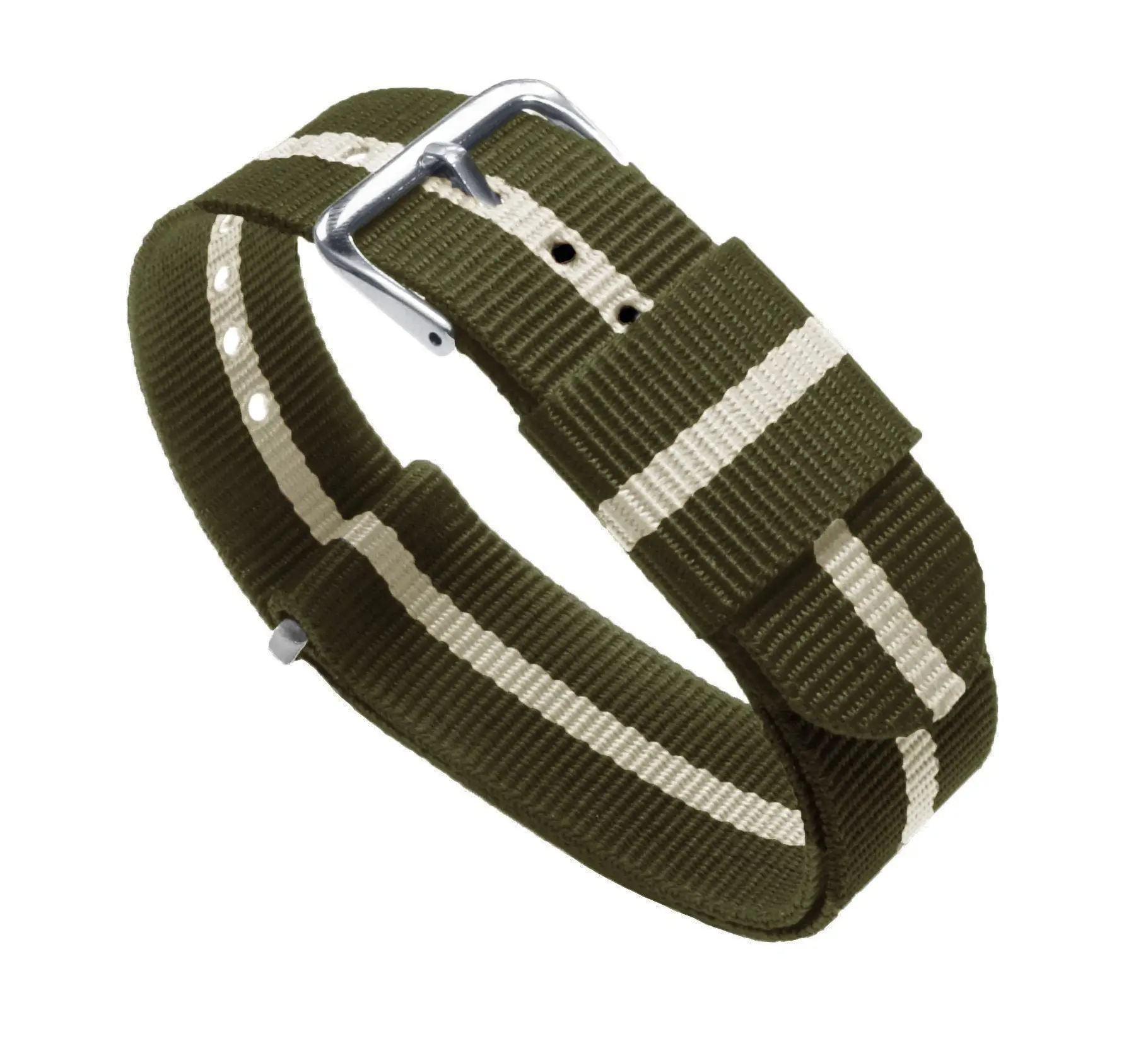 Army Green Linen Nylon NATO® style 20mm Watch Band