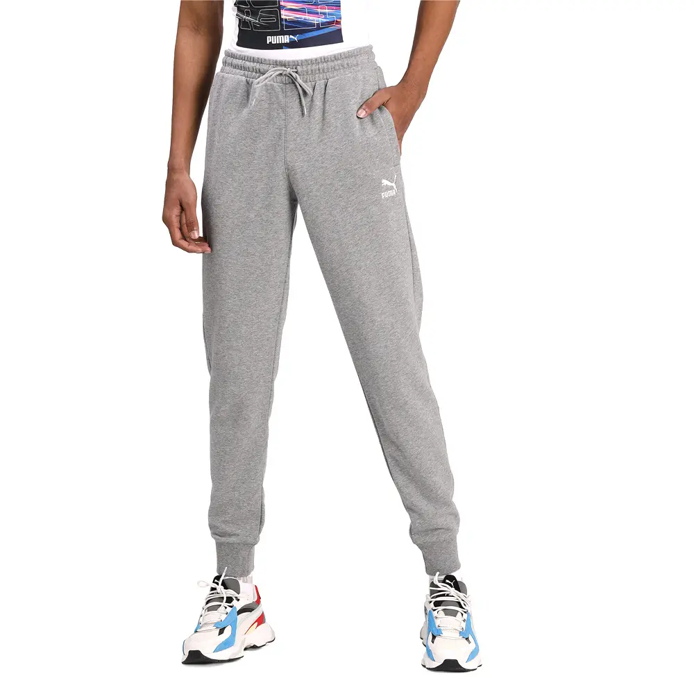 PUMA Mens Classics Cuffed Sweatpants Casual Drawstring - Grey