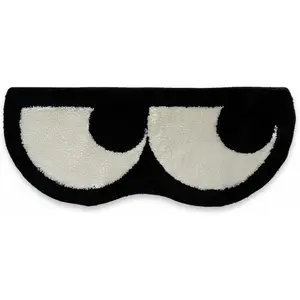 Cartoon Eyes Rug (47x20in) - Tufted Rug for Living Room, Hypebeast Decor Carp Design, Soft  Area Rug for , Fun Decor Accent Mats (Black, 47in)