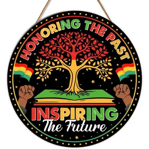 Juneteenth Decorations Door Decorations African American Freedom Day Wooden Sign 【summervibes】Juneteenth Wreaths for Front Door Porch Wall Home Indoor Outdoor Decor, Honoring The Past Inspiring The Future