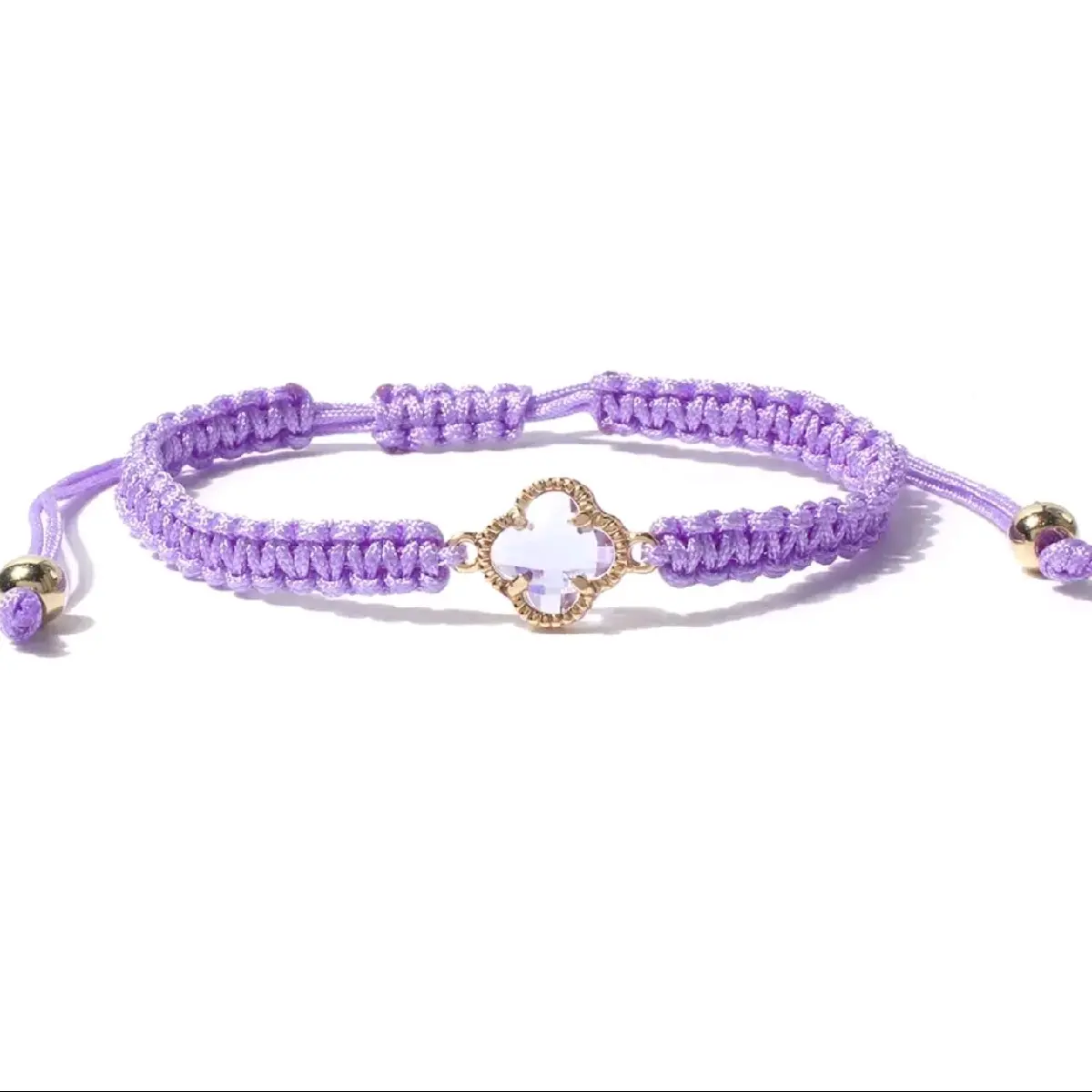 Handmade Lavender Purple Woven Glass Crystal Bracelet for 5+ - Adjustable Length