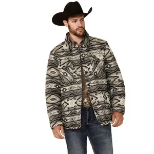 Rock & Roll Denim Men's And Southwestern Quilted Snap Jacket - Bm92c04340