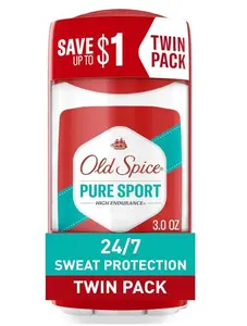 Old Spice High Endurance Anti-Perspirant Deodorant for Men, Pure Sport Scent, 3.0 oz Twin Pack