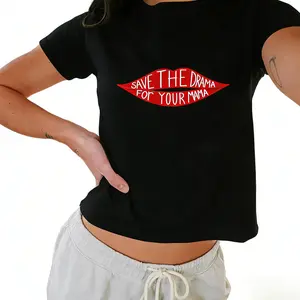 Save the Drama For Your Mama Baby Tee, Friends Series Rachel Green TShirt, TV Show Quote Tee, Funny 2000s Graphic Tee, Jennifer Aniston Baby Tee