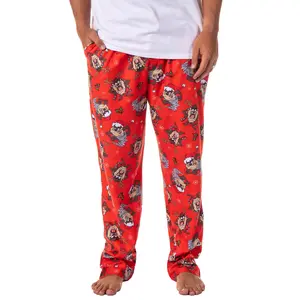 Looney Tunes Mens' Christmas Character Tasmanian Devil Sleep Pajama Pants