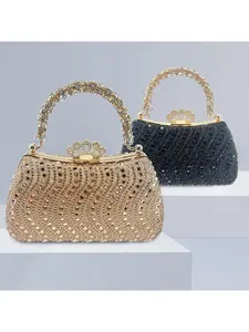 New high-end elegant evening bag for ladies, light luxury diamond-embellished bag, fashionable and versatile handbag for banquets