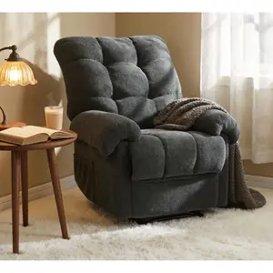 Aobtkel®Dark Gray Recliner  Chair, Overstuffed Armchair, Manual Recliner, Living Room Seating, Reading Chair, Padded Footrest, Home Theater Seating, Ergonomic Lounge Chair, Soft Fabric Recliner,  Furniture.   WL#Summervibes