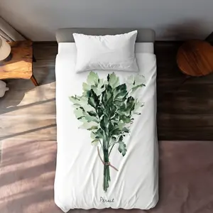Begin Home Decor C1DCTXLW7WWOQC Tied Up Persil Bundle - Leaves Green Twin Size Extra Long Duvet Cover - Home Decor