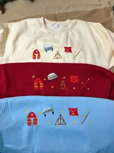 Magic Wizard Embroidered Sweatshirt, Embroidered Magic Wizard Sweatshirt, Witchcore Bookish Crewneck, Sweatshirt