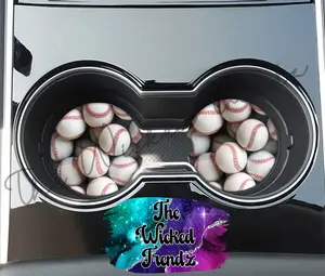 Cute Car Coasters Set of 2 Baseball Baseballs Team Cute Car Truck Accessories Decor Cup Holder New Car Gift Car Decoration Women Men