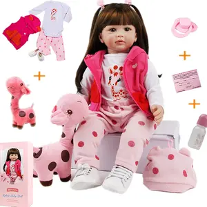 Dolls, Lifelike Rebirth Dolls, Newborn Soft Body, Baby Girl Gift Set For Children And Collectors, 50cm (Pink)