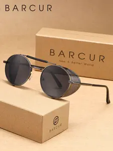 BARCUR Classic Retro Style Sunglasses With Oval Frame TAC Lens Material, Sun Protective UV Resistant To Reduce Glare, Suitable For Daily Travel, Street Photography, Hiking, Brand Packaging, And Gift Giving, Trendy Vintage Sunglasses