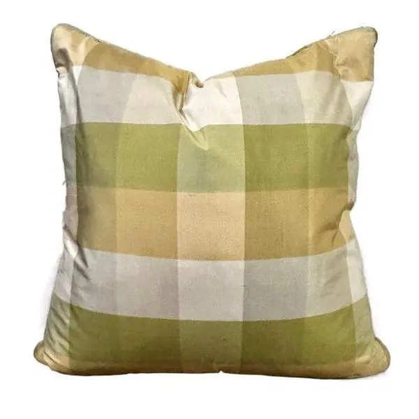 Lemon & Lime Plaid Pillow
