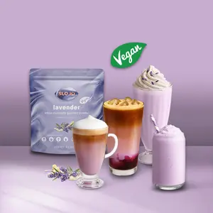 SLOJO Lavender White Chocolate Flavored Powder – Vegan Drink Mix for Lattes, Mochas, Frappes & Milkshakes – No Artificial Flavors or Sweeteners, Kosher, 2lb (907g), Made in USA